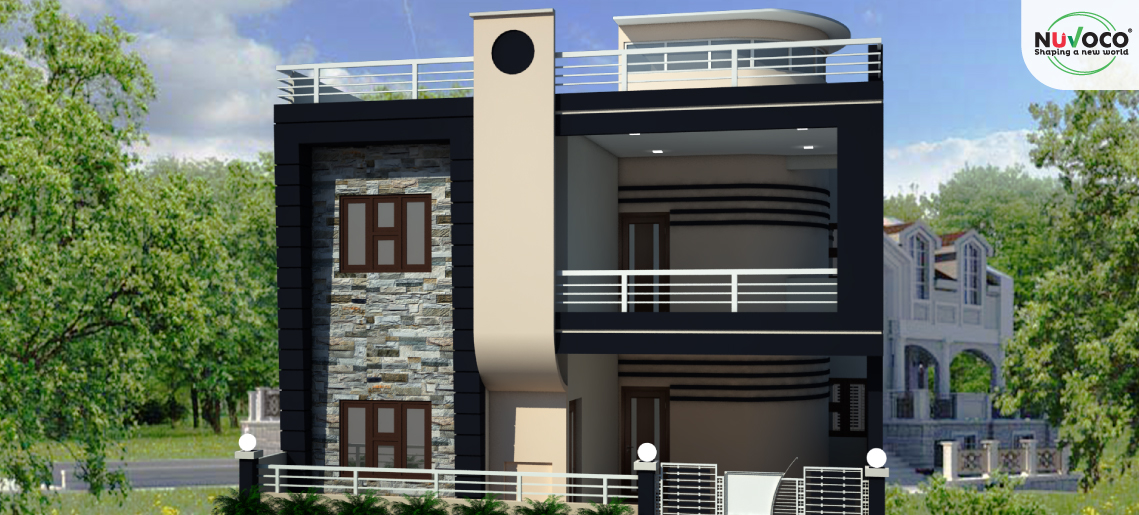 Two storey bungalow design - 1350 sqft