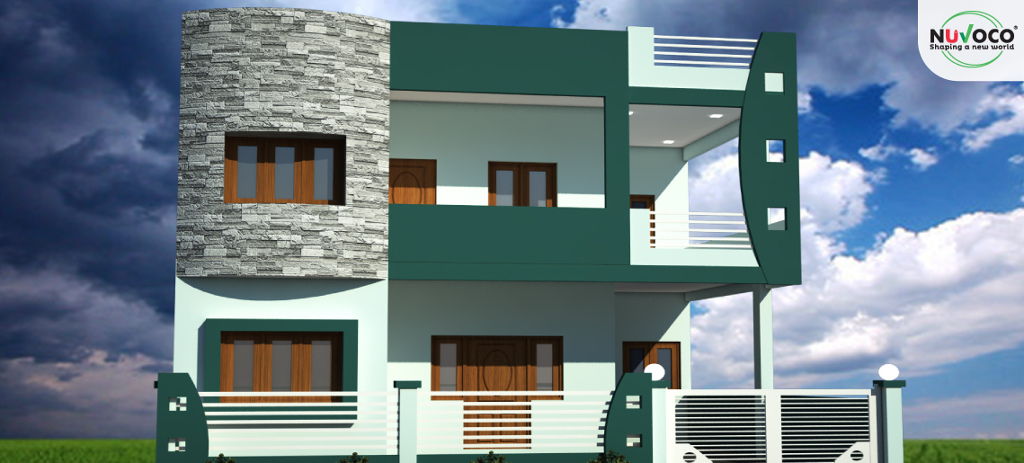 Double floor House design - 1950 sqft