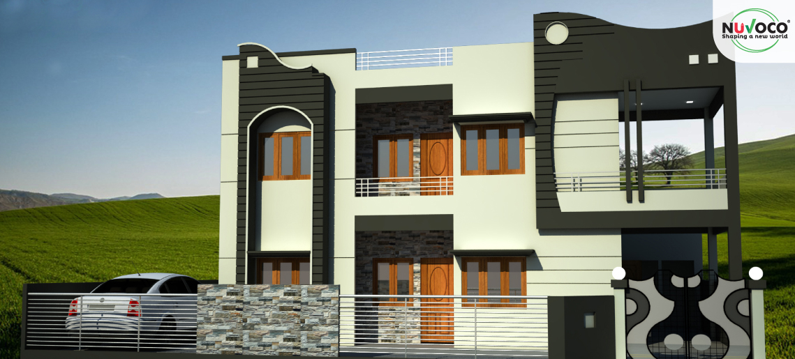 Double story house design - 2000 sqft  