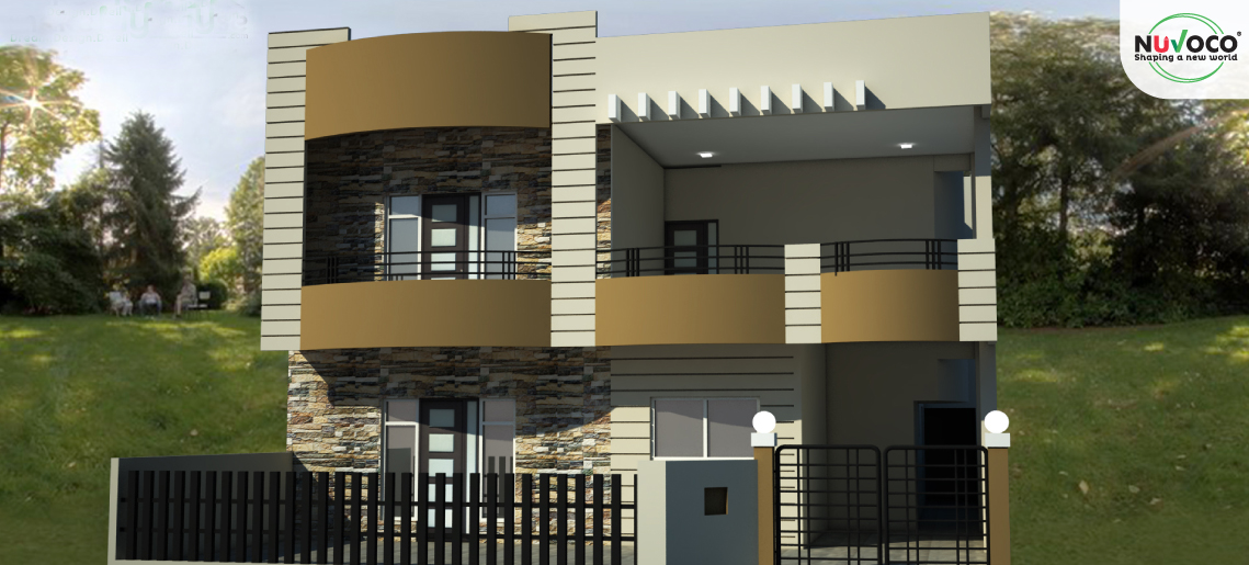 Two floor house design - 2000 sqft