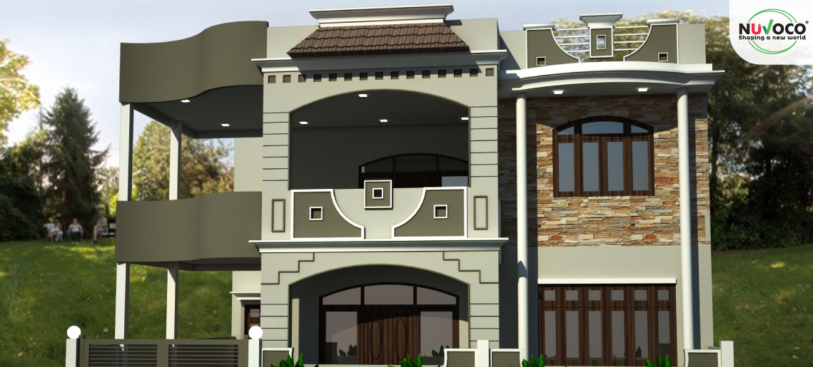 Luxurious duplex house design - 2000 sqft 