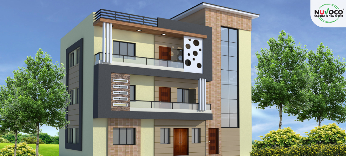 Triplex house design - 1000 sqft